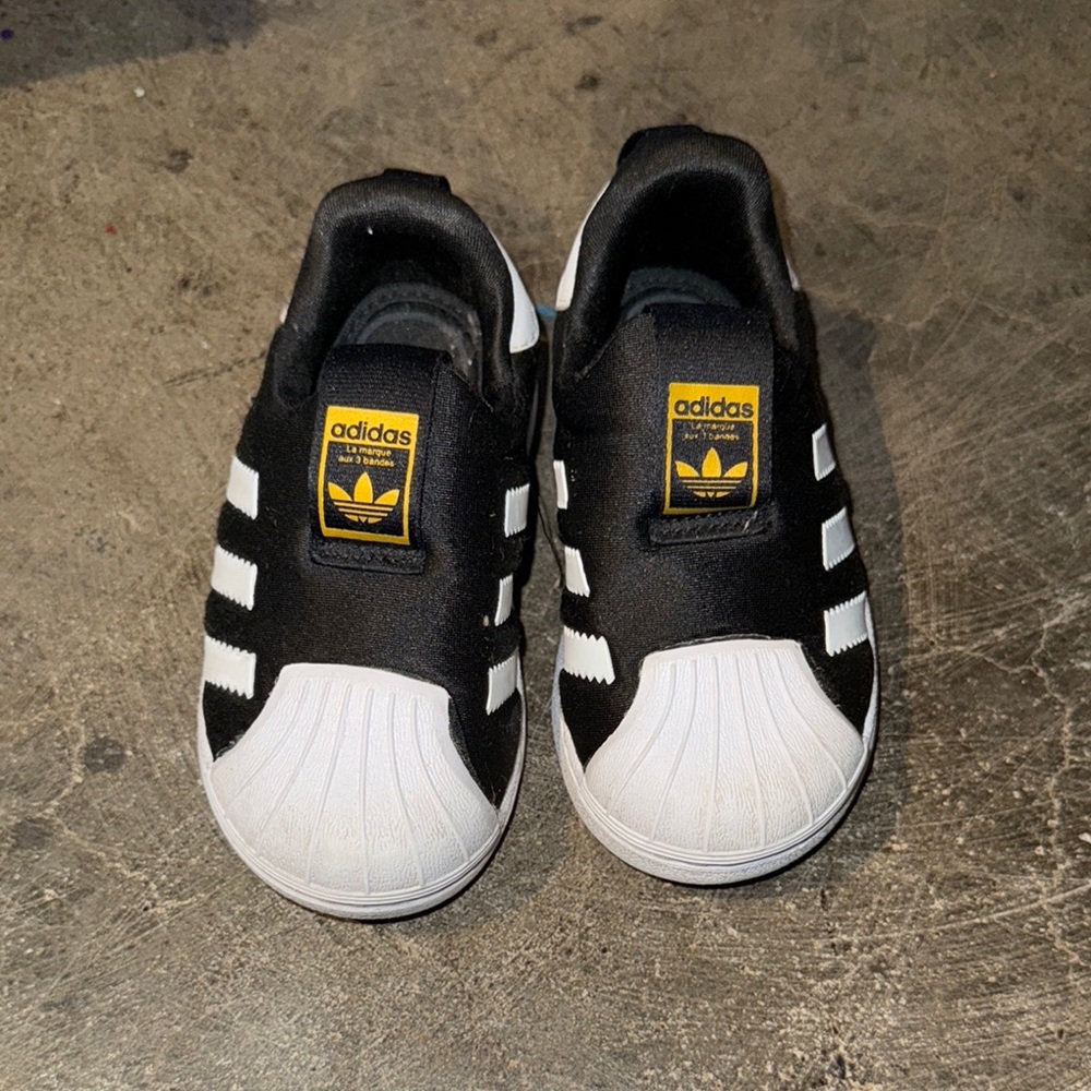Adidas Kids Black and White Sneakers